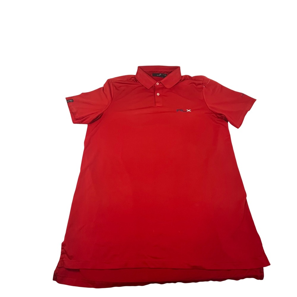 RLX Ralph Lauren Mens Medium Red Short Sleeve Performance Golf Polo Shirt 5182